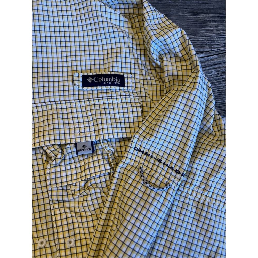 Columbia PFG Super Bahama Men’s L XL Plaid Long Sleeve Vented Fishing Shirt - Picture 2 of 7